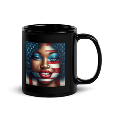 Independence Day Impressions Black Glossy Mug - Beyond T-shirts