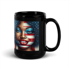 Independence Day Impressions Black Glossy Mug - Beyond T-shirts