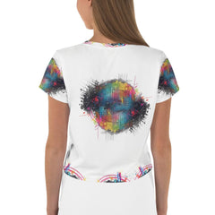 Fashionable Graphic Print Crop Tee.