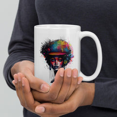 Ink Inspiration Mug filled with steaming coffee.