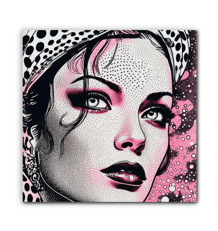 Stylish ink pattern wrapped canvas.