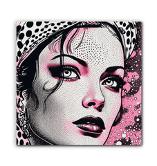 Stylish ink pattern wrapped canvas.