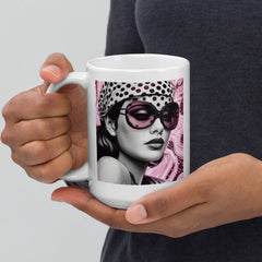 Artistic white glossy mug from the Inked Impressions II collection.