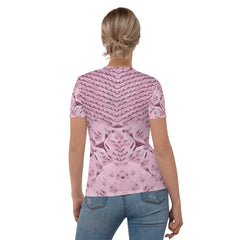 Woman wearing Inked Impressions II t-shirt in casual setting