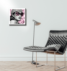 Stylish wrapped canvas art Inked Impressions II hanging on wall