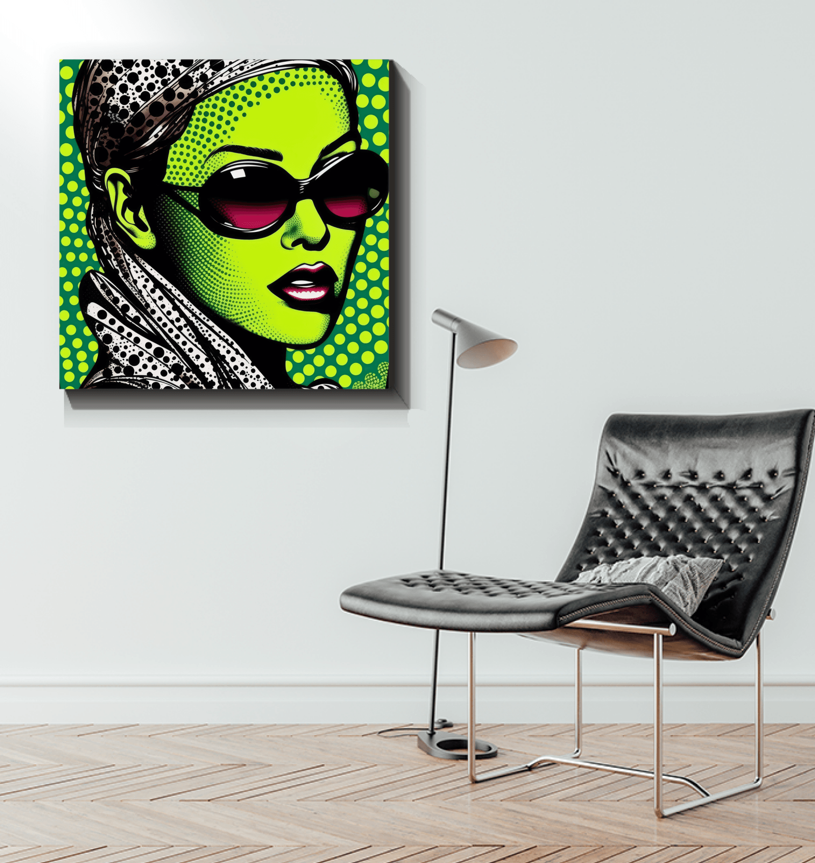 Artistic wrapped canvas featuring unique ink impressions.