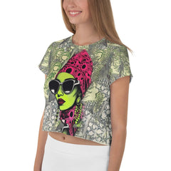 Inked Intensity All-Over Print Crop Tee - Beyond T-shirts