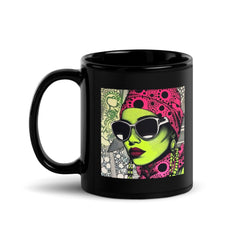 Inked Intensity black coffee mug with a sleek glossy finish