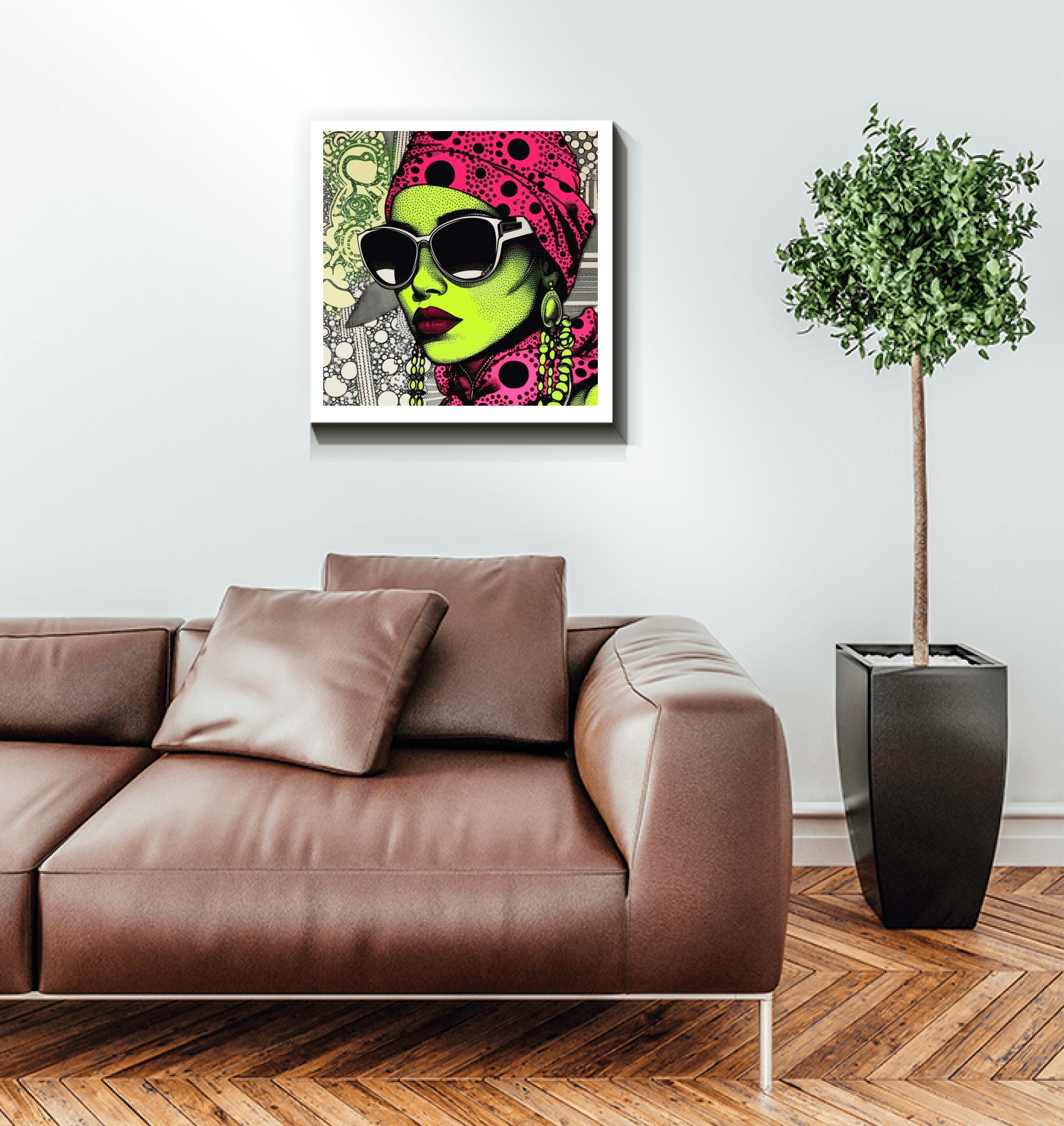 Detail of vibrant hues on Inked Intensity canvas wrap
