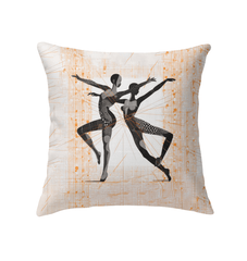 Decorative pillow featuring artistic dance flair, ideal for modern homes.