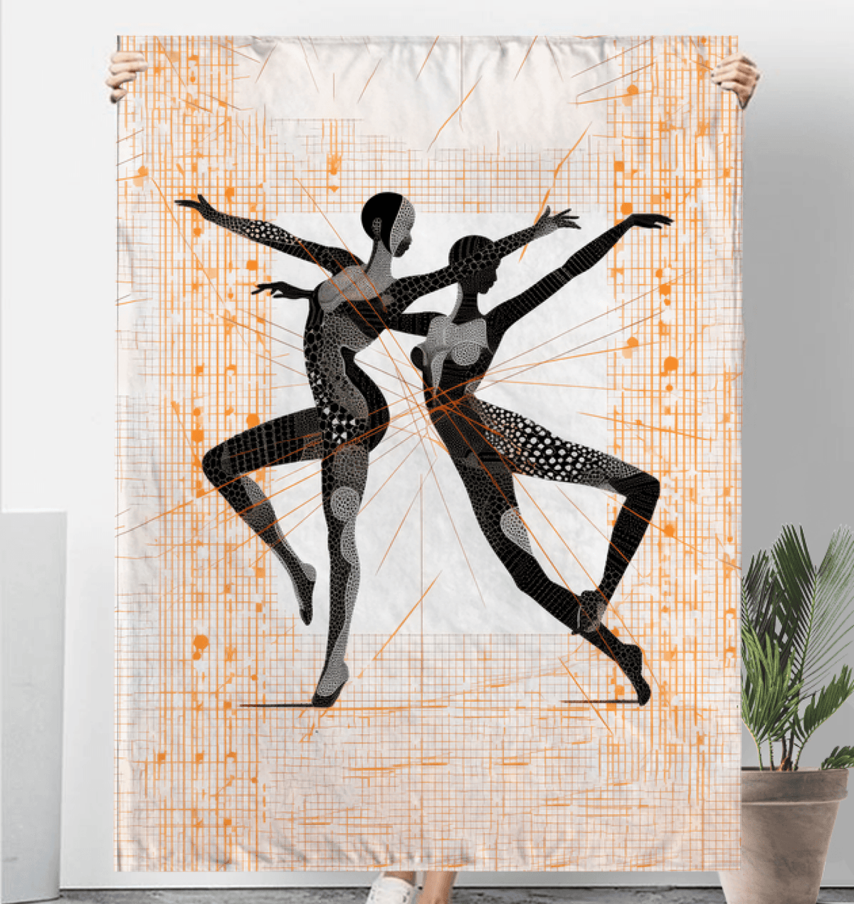 Luxurious dance-themed sherpa blanket adding elegance and warmth to your home