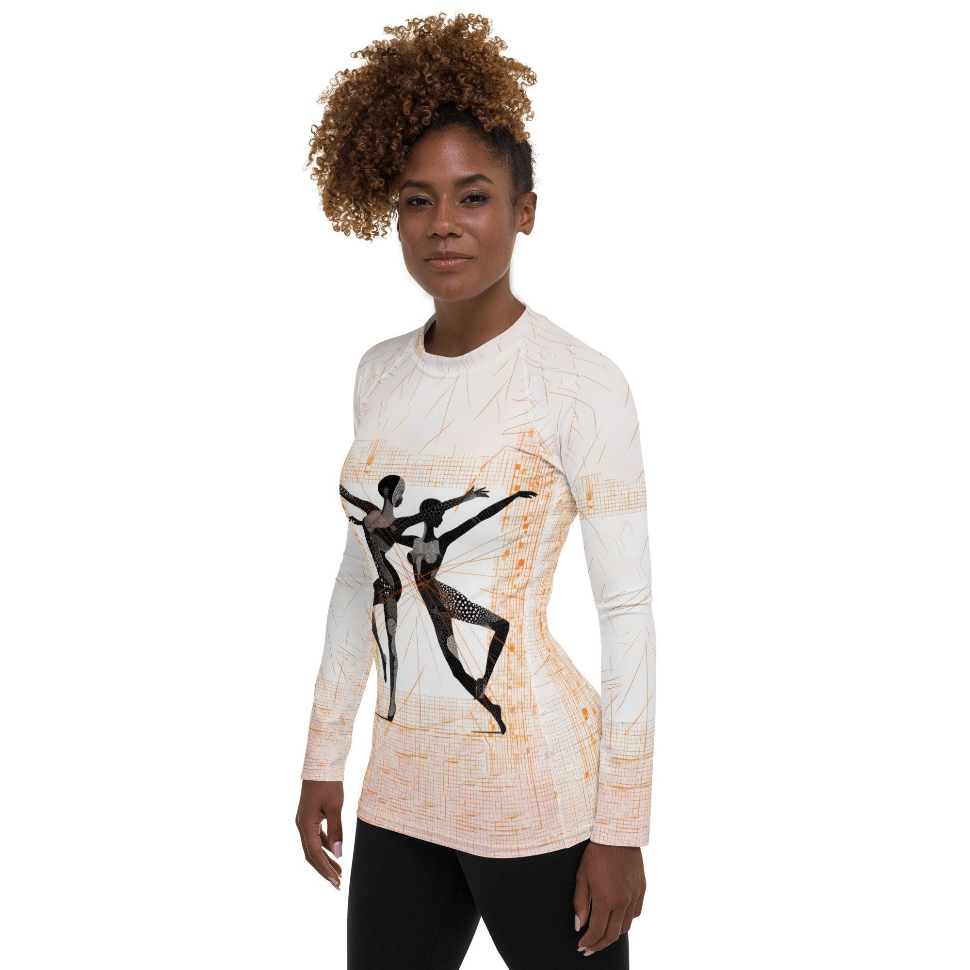 Inspiring Feminine Dance Flair Women's Rash Guard - Beyond T-shirts