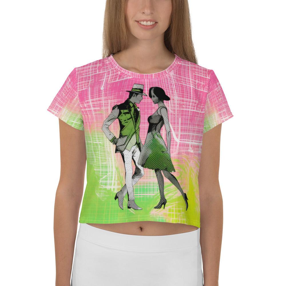 Inspiring Women's Dance Performance All-Over Print Crop Tee - Beyond T-shirts