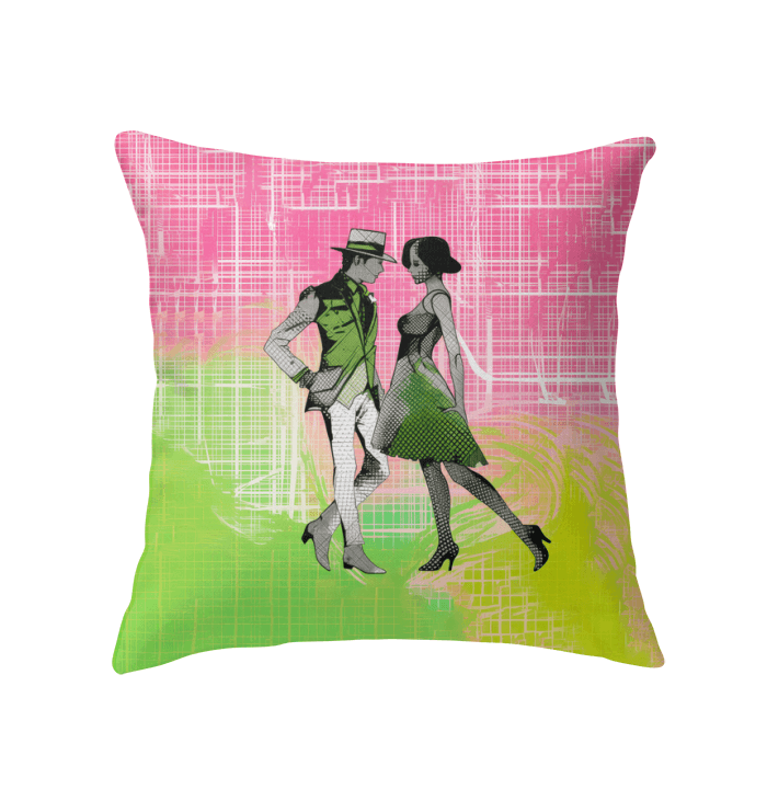 Women's dance-themed decorative pillow for indoor use