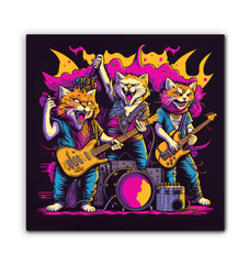 Jazz Cats Jamming Out Wrapped Canvas - Beyond T-shirts