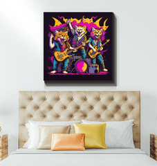 Jazz Cats Jamming Out Wrapped Canvas - Beyond T-shirts