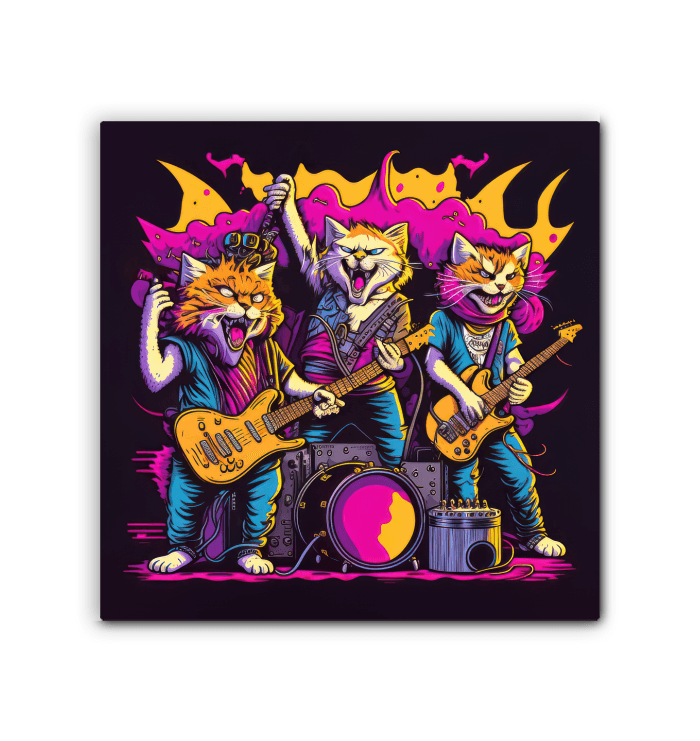 Jazz Cats Jamming Out Wrapped Canvas - Beyond T-shirts