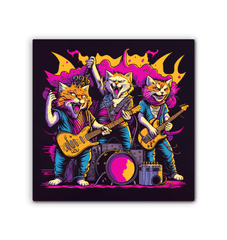 Jazz Cats Jamming Out Wrapped Canvas - Beyond T-shirts