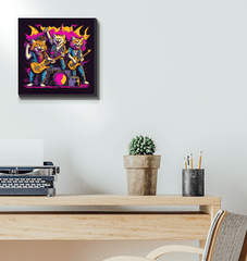 Jazz Cats Jamming Out Wrapped Canvas - Beyond T-shirts