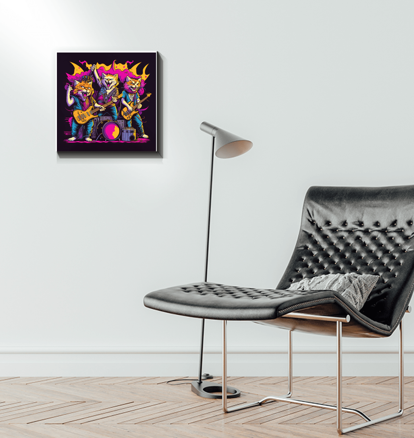 Jazz Cats Jamming Out Wrapped Canvas - Beyond T-shirts