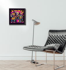 Jazz Cats Jamming Out Wrapped Canvas - Beyond T-shirts