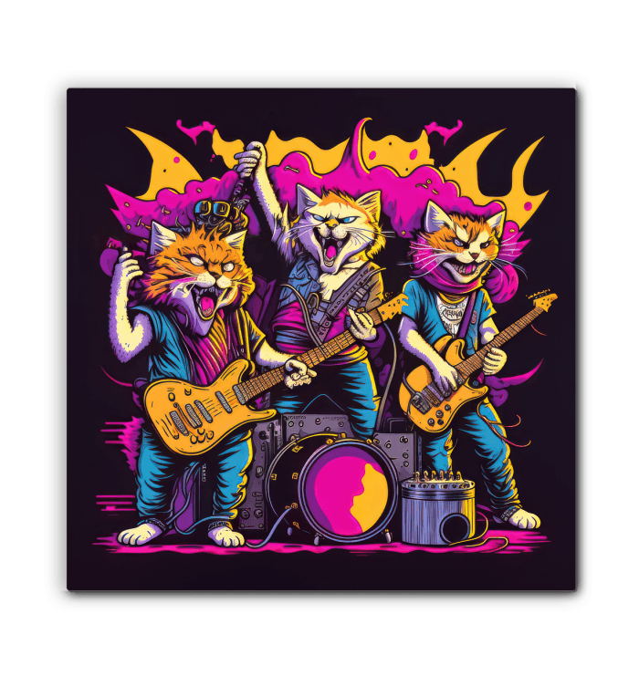 Jazz Cats Jamming Out Wrapped Canvas - Beyond T-shirts