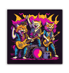 Jazz Cats Jamming Out Wrapped Canvas - Beyond T-shirts