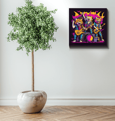 Jazz Cats Jamming Out Wrapped Canvas - Beyond T-shirts