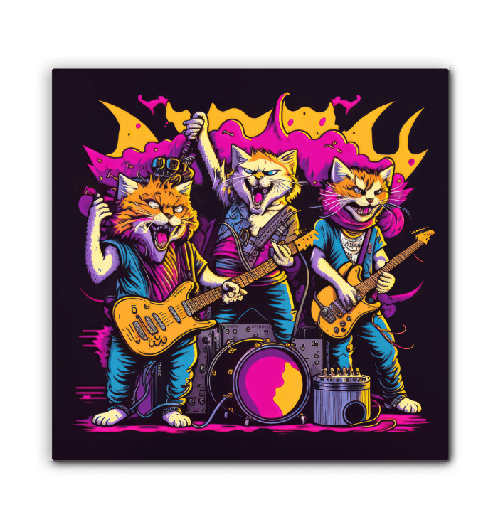 Jazz Cats Jamming Out Wrapped Canvas - Beyond T-shirts