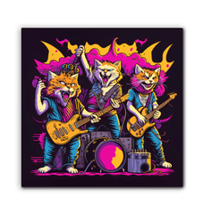 Jazz Cats Jamming Out Wrapped Canvas - Beyond T-shirts
