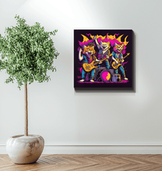 Jazz Cats Jamming Out Wrapped Canvas - Beyond T-shirts