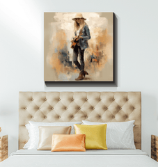 Expressive and dynamic jazz music artwork on wrapped canvas