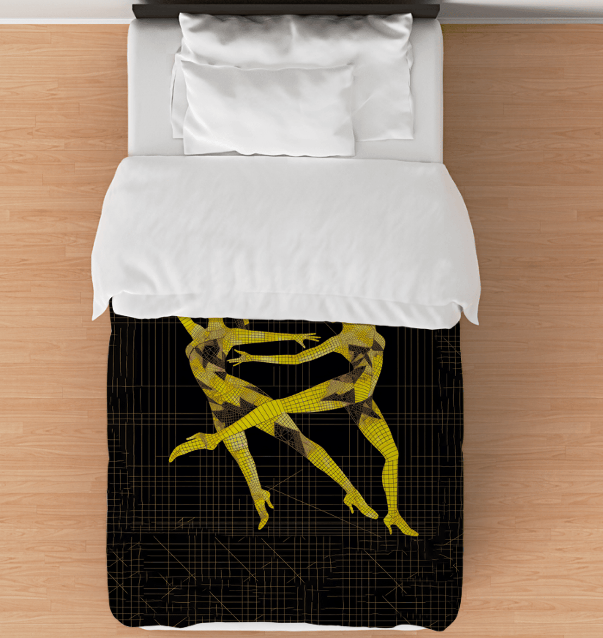 Elegant duvet cover with feminine movement style design.