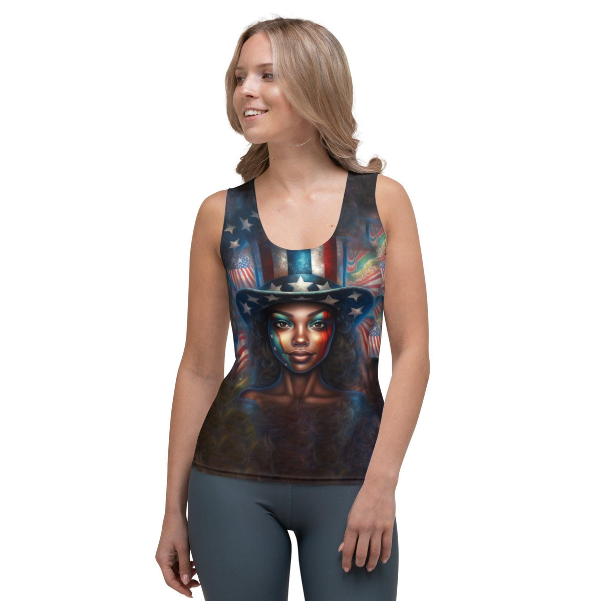 Land of the Free Sublimation Cut & Sew Tank Top - Beyond T-shirts