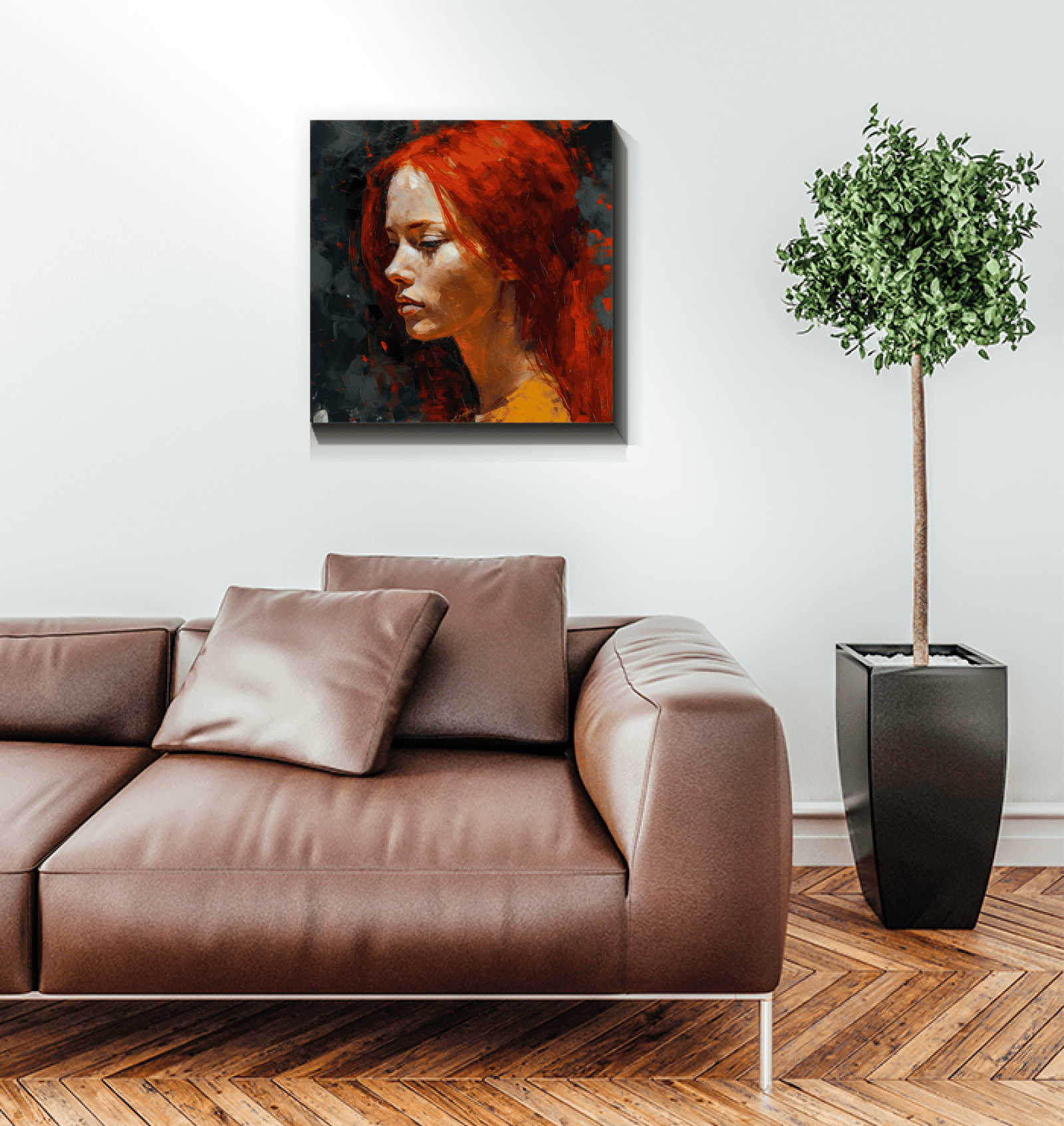 Latin Heat Wrapped Canvas in living room setting.