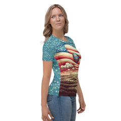 Liberty Creations Women's T-shirt in lifestyle setting, paired with jeans.