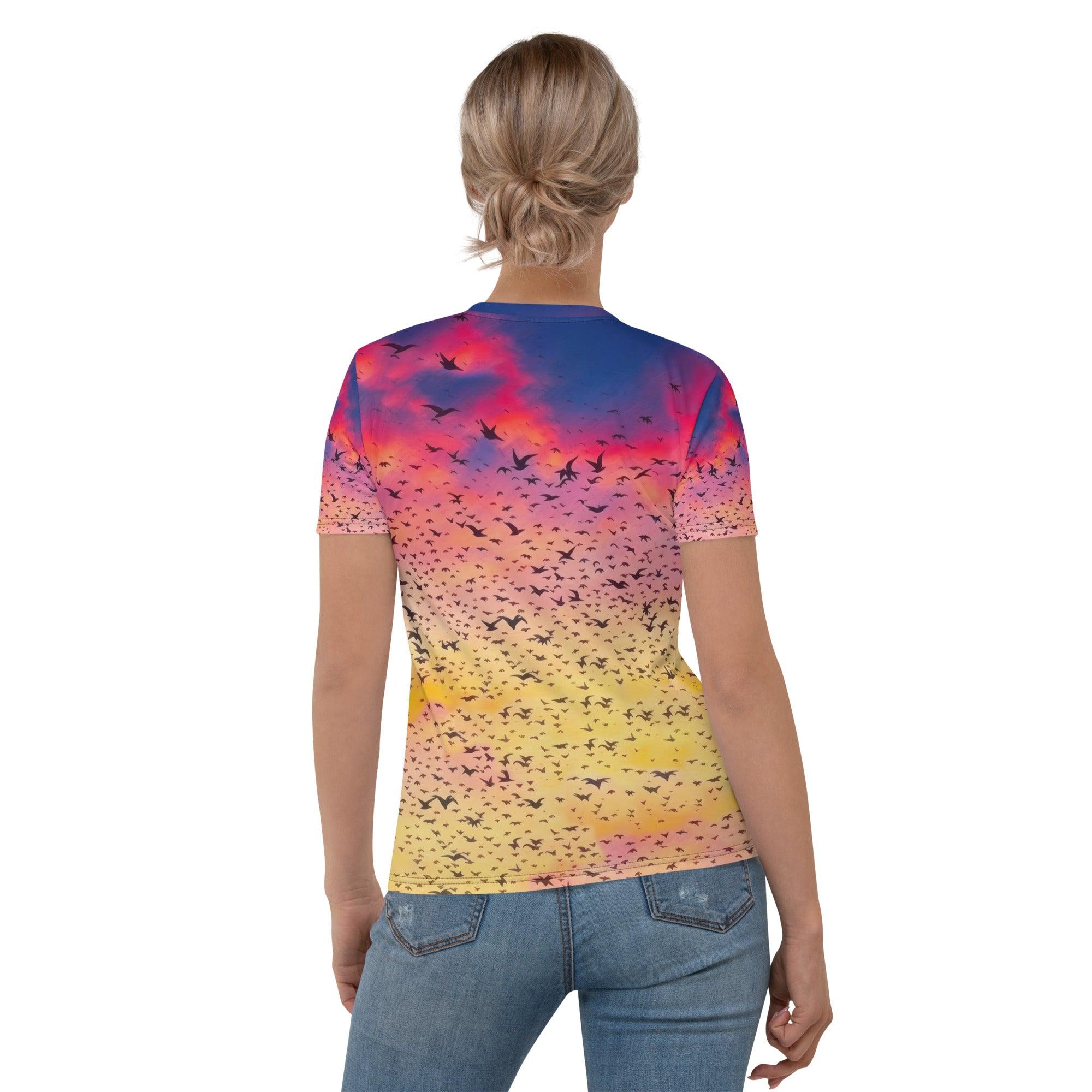 Woman wearing Liberty Impressions t-shirt.