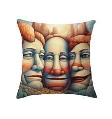 Elegant Liberty Tapestries Indoor Pillow on a cozy sofa.