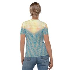 Close-up of Liberty Tapestries pattern on Women's T-shirt