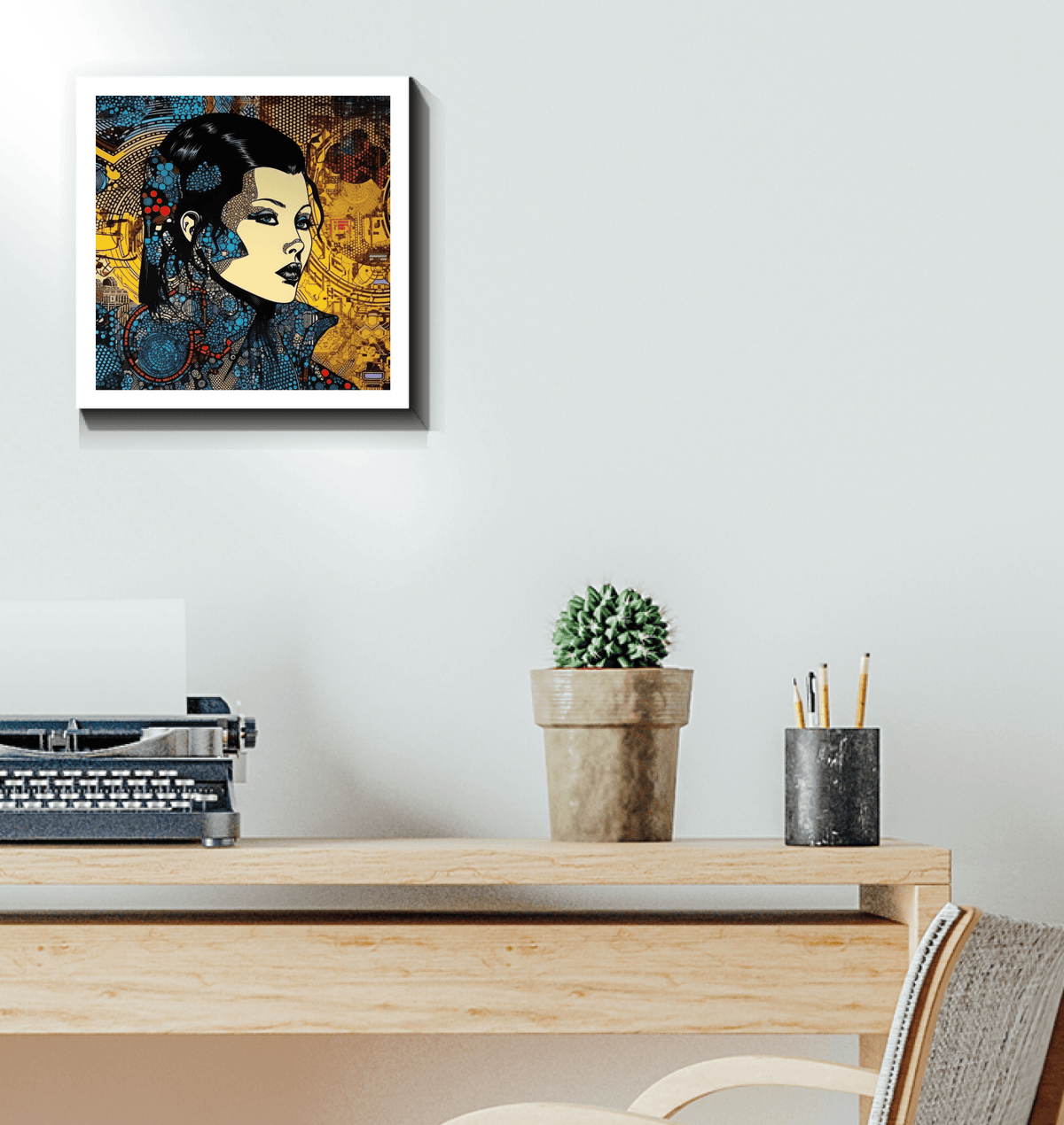 Abstract Line Legend art piece on wrapped canvas.