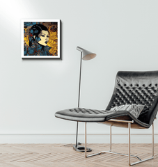 Line Legend canvas art in a well-lit room setting.