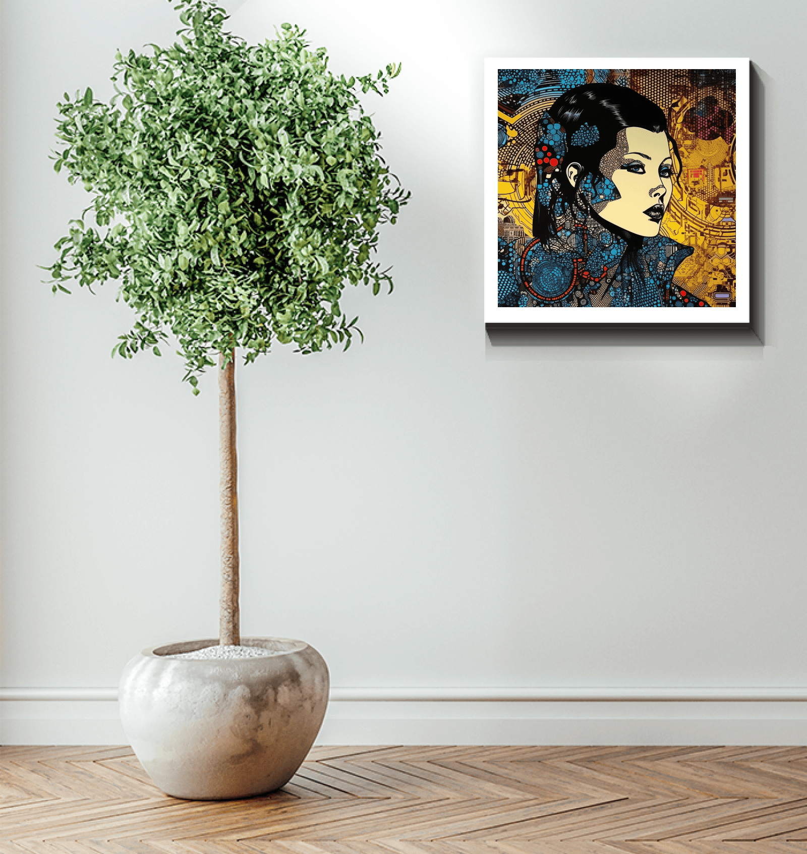 Bold Line Legend canvas artwork enhancing home ambiance.