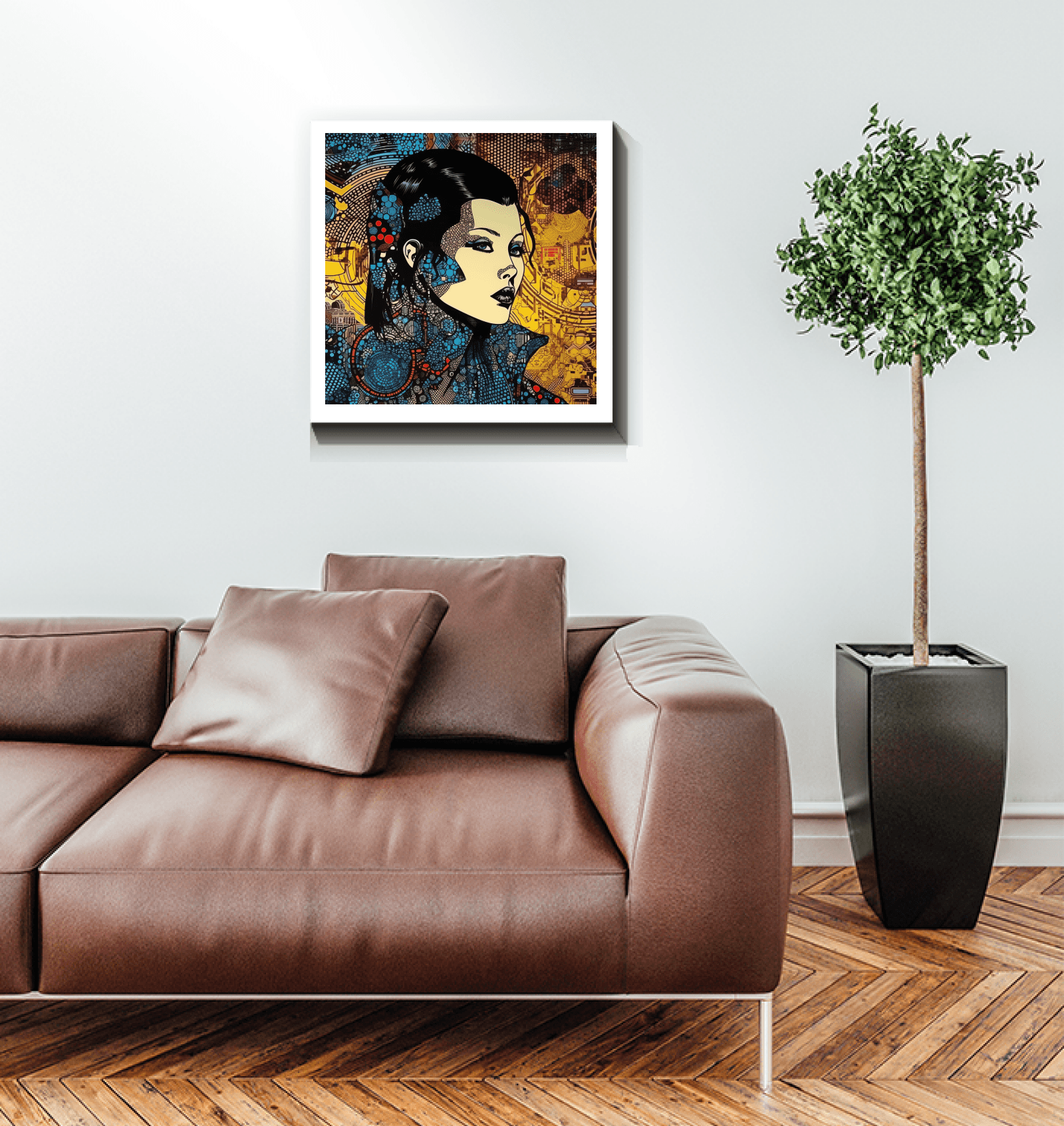Artistic Line Legend Wrapped Canvas for a modern home.