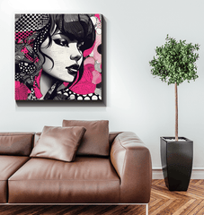 Artistic abstract Line Levity canvas decoration.