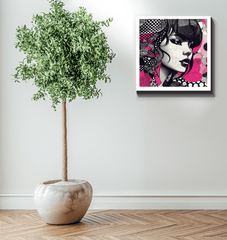 Line Levity art piece in wrapped canvas style.
