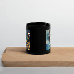 Close-up of Line Life III Mug's glossy finish.