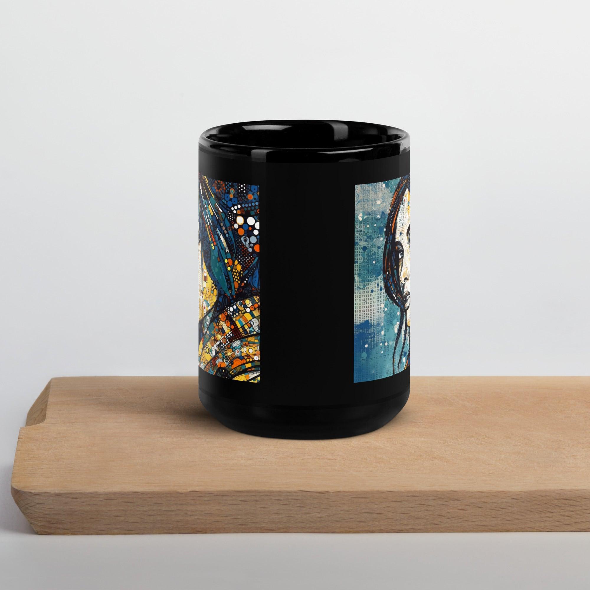 Line Life III Mug filled with coffee, steam visible.