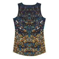 Line Life III vibrant print tank top on model.