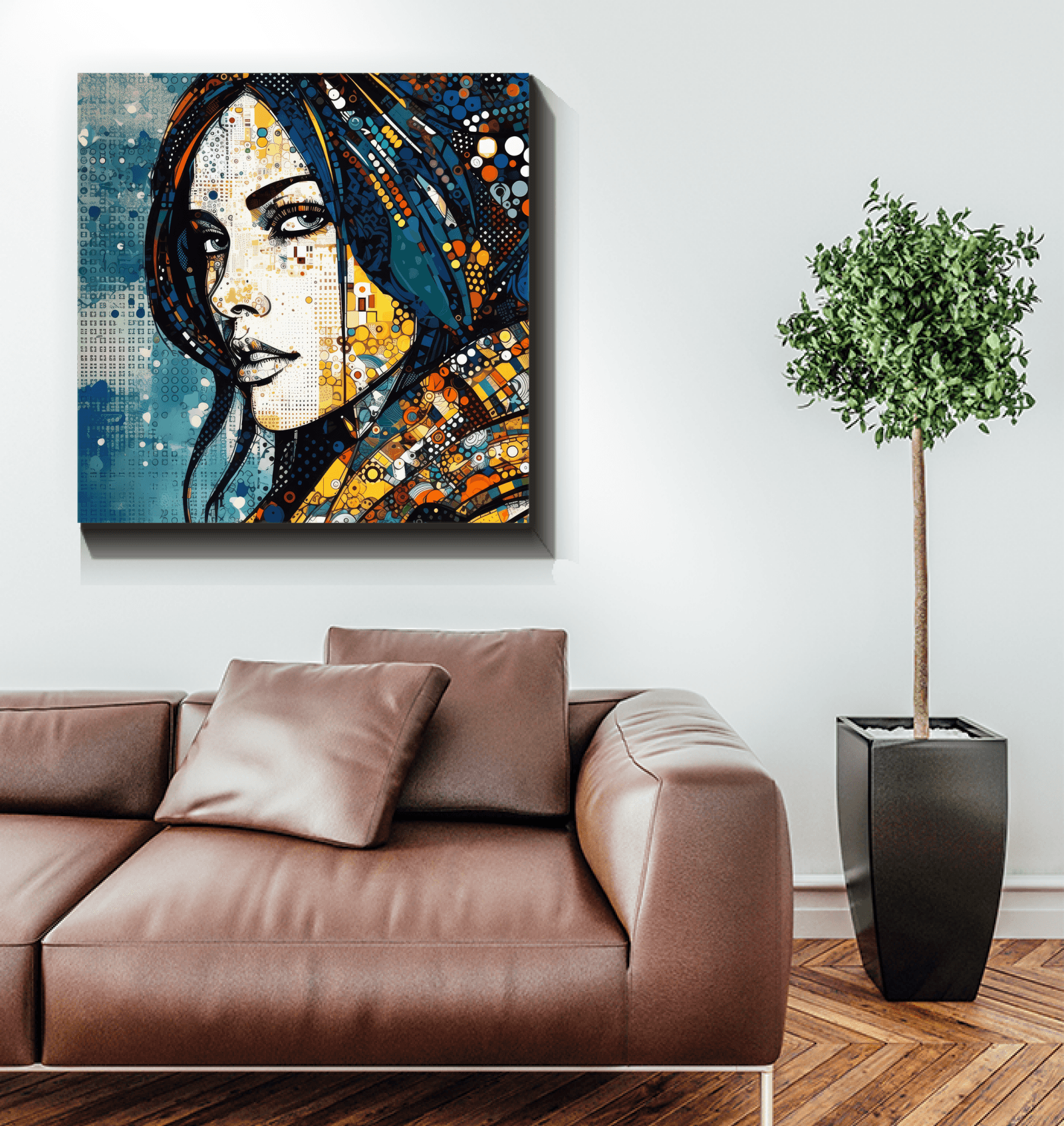 Contemporary Line Life III art piece for living spaces.