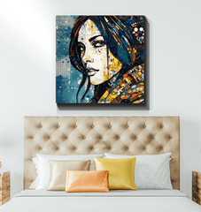 Line Life III Wrapped Canvas in a minimalist home.